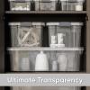 imageSuperio Clear Plastic Storage Bin with LidNonToxic BPA Free Odor Free Organizer Storage Box Stackable Plastic Tote for Home Garage School and Office 11 Quart 6Pack66 Quart