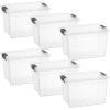 imageSuperio Clear Plastic Storage Bin with LidNonToxic BPA Free Odor Free Organizer Storage Box Stackable Plastic Tote for Home Garage School and Office 11 Quart 6Pack25 Qt