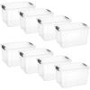 imageSuperio Clear Plastic Storage Bin with LidNonToxic BPA Free Odor Free Organizer Storage Box Stackable Plastic Tote for Home Garage School and Office 11 Quart 6Pack1425 Quart