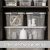 imageSuperio Clear Plastic Storage Bin with LidNonToxic BPA Free Odor Free Organizer Storage Box Stackable Plastic Tote for Home Garage School and Office 11 Quart 6Pack23 Quarts