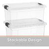 imageSuperio Clear Plastic Storage Bin with LidNonToxic BPA Free Odor Free Organizer Storage Box Stackable Plastic Tote for Home Garage School and Office 11 Quart 6Pack185 Quart