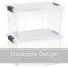 imageSuperio Clear Plastic Storage Bin with LidNonToxic BPA Free Odor Free Organizer Storage Box Stackable Plastic Tote for Home Garage School and Office 11 Quart 6Pack1425 Quart
