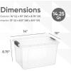 imageSuperio Clear Plastic Storage Bin with LidNonToxic BPA Free Odor Free Organizer Storage Box Stackable Plastic Tote for Home Garage School and Office 11 Quart 6Pack1425 Quart