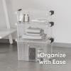 imageSuperio Clear Storage Box with Lid Plastic Container Bin for Organizing Stackable Crate BPA Free Non Toxic Odor Free Organizer for Home Office School and Dorm 20 Qt Deep14x9x425