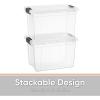 imageSuperio Clear Storage Box with Lid Plastic Container Bin for Organizing Stackable Crate BPA Free Non Toxic Odor Free Organizer for Home Office School and Dorm 20 Qt Deep825x55x8