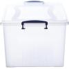 imageSuperio Clear Storage Box with Lid Plastic Container Bin for Organizing Stackable Crate BPA Free Non Toxic Odor Free Organizer for Home Office School and Dorm 20 Qt Deep19x125x925