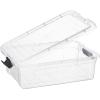 imageSuperio Clear Storage Box with Lid Plastic Container Bin for Organizing Stackable Crate BPA Free Non Toxic Odor Free Organizer for Home Office School and Dorm 20 Qt Deep14x9x425