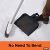 imageSuperio ClipOn Dustpan with Rubber Lip  10inch Wide Durable Plastic Dust Pan with Comfort Grip Handle Stepon Dustpan BlackBlack