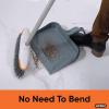 imageSuperio ClipOn Dustpan with Rubber Lip  10inch Wide Durable Plastic Dust Pan with Comfort Grip Handle Stepon Dustpan BlackGray