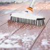 imageSuperio Deck Scrub Brush Head Heavy Duty Stiff Bristles Grout Scrubber with Scraper  Cleans Hot Tub Swimming Pool Granite Tiles Bathroom Patio Kitchen Wall and Deck Refill Brush Head3 Part Handle
