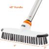 imageSuperio Deck Scrub Brush Head Heavy Duty Stiff Bristles Grout Scrubber with Scraper  Cleans Hot Tub Swimming Pool Granite Tiles Bathroom Patio Kitchen Wall and Deck Refill Brush Head3 Part Handle