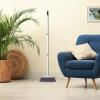 imageSuperio Design Broom Fancy Black and White Angle Broom Cute Splash Design Kitchen Broom with Safety Bumper 48quot Indoor and Outdoor Sweeping ToolGray
