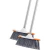 imageSuperio Design Broom Fancy Black and White Angle Broom Cute Splash Design Kitchen Broom with Safety Bumper 48quot Indoor and Outdoor Sweeping ToolGray