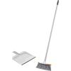 imageSuperio Design Broom Fancy Black and White Angle Broom Cute Splash Design Kitchen Broom with Safety Bumper 48quot Indoor and Outdoor Sweeping ToolGray