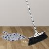 imageSuperio Design Broom Fancy Black and White Angle Broom Cute Splash Design Kitchen Broom with Safety Bumper 48quot Indoor and Outdoor Sweeping ToolSplash Design