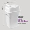 imageSuperio Garbage Can with Swing TopSplit Lid  Large Kitchen Trash Can with Lid  Durable Plastic Slim ampamp Sturdy Trash Bin  Fingerprint Resistant  13 Gallon  50 qt  50 L  BlackWhite
