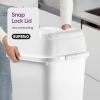 imageSuperio Garbage Can with Swing TopSplit Lid  Large Kitchen Trash Can with Lid  Durable Plastic Slim ampamp Sturdy Trash Bin  Fingerprint Resistant  13 Gallon  50 qt  50 L  BlackWhite