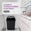 imageSuperio Garbage Can with Swing TopSplit Lid  Large Kitchen Trash Can with Lid  Durable Plastic Slim ampamp Sturdy Trash Bin  Fingerprint Resistant  13 Gallon  50 qt  50 L  BlackBlack