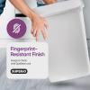 imageSuperio Garbage Can with Swing TopSplit Lid  Large Kitchen Trash Can with Lid  Durable Plastic Slim ampamp Sturdy Trash Bin  Fingerprint Resistant  13 Gallon  50 qt  50 L  BlackWhite