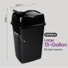 imageSuperio Garbage Can with Swing TopSplit Lid  Large Kitchen Trash Can with Lid  Durable Plastic Slim ampamp Sturdy Trash Bin  Fingerprint Resistant  13 Gallon  50 qt  50 L  BlackBlack