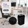 imageSuperio Garbage Can with Swing TopSplit Lid  Large Kitchen Trash Can with Lid  Durable Plastic Slim ampamp Sturdy Trash Bin  Fingerprint Resistant  9 Gallon  35 L BlackBlack