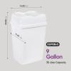 imageSuperio Garbage Can with Swing TopSplit Lid  Large Kitchen Trash Can with Lid  Durable Plastic Slim ampamp Sturdy Trash Bin  Fingerprint Resistant  9 Gallon  35 L BlackWhite