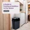 imageSuperio Garbage Can with Swing TopSplit Lid  Large Kitchen Trash Can with Lid  Durable Plastic Slim ampamp Sturdy Trash Bin  Fingerprint Resistant  9 Gallon  35 L BlackGrey