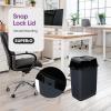 imageSuperio Garbage Can with Swing TopSplit Lid  Large Kitchen Trash Can with Lid  Durable Plastic Slim ampamp Sturdy Trash Bin  Fingerprint Resistant  9 Gallon  35 L BlackGrey