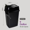 imageSuperio Garbage Can with Swing TopSplit Lid  Large Kitchen Trash Can with Lid  Durable Plastic Slim ampamp Sturdy Trash Bin  Fingerprint Resistant  9 Gallon  35 L BlackBlack