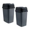 imageSuperio Garbage Can with Swing TopSplit Lid  Large Kitchen Trash Can with Lid  Durable Plastic Slim ampamp Sturdy Trash Bin  Fingerprint Resistant  9 Gallon  35 L BlackGrey
