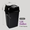 imageSuperio Garbage Can with Swing TopSplit Lid  Small Trash Can with Lid  Durable Plastic  Slim ampamp Sturdy Trash Bin  Fingerprint Resistant  125 Gallon  5 qt  5 L  Grey BrandBlack