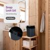 imageSuperio Garbage Can with Swing TopSplit Lid 2 Pack  Small Trash Can with Lid  Durable Plastic  Slim ampamp Sturdy Trash Bins  Fingerprint Resistant  25 Gallon  105 qt  10 L  BlackGrey