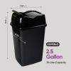 imageSuperio Garbage Can with Swing TopSplit Lid 2 Pack  Small Trash Can with Lid  Durable Plastic  Slim ampamp Sturdy Trash Bins  Fingerprint Resistant  25 Gallon  105 qt  10 L  BlackBlack