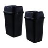 imageSuperio Garbage Can with Swing TopSplit Lid 2 Pack  Small Trash Can with Lid  Durable Plastic  Slim ampamp Sturdy Trash Bins  Fingerprint Resistant  25 Gallon  105 qt  10 L  BlackBlack