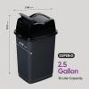 imageSuperio Garbage Can with Swing TopSplit Lid 2 Pack  Small Trash Can with Lid  Durable Plastic  Slim ampamp Sturdy Trash Bins  Fingerprint Resistant  25 Gallon  105 qt  10 L  BlackGrey