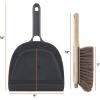 imageSuperio Handheld Comfort Grip Dustpan and Brush Set  Hand Broom with Swiss Natural Horsehair Bristles2pack