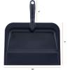 imageSuperio Heavy Duty Plastic Dustpan with Comfort Grip Handle Black Durable Lightweight Multi Surface Dust Pan Easy Broom Sweeping 10 inches Wide 3PackBlack
