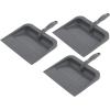 imageSuperio Heavy Duty Plastic Dustpan with Comfort Grip Handle Black Durable Lightweight Multi Surface Dust Pan Easy Broom Sweeping 10 inches Wide 3PackGray