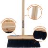 imageSuperio Kitchen Broom Premium Black Tampico Bristles Wood USA Handle Heavy Duty Household Broom  Easy Swiping Dust and Wisp Home Kitchen Bedroom Lobby Floors and CornersWood Handle