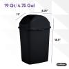 imageSuperio Kitchen Trash Can 13 Gallon with Swing Lid Plastic Tall Garbage Can Outdoor and Indoor Large 52 Qt Recycle Bin and Waste Basket for Home Office Garage Patio Restaraunt Black 1 Count45 Gallon