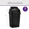 imageSuperio Kitchen Trash Can 13 Gallon with Swing Lid Plastic Tall Garbage Can Outdoor and Indoor Large 52 Qt Recycle Bin and Waste Basket for Home Office Garage Patio Restaraunt Black 1 Count13 Gallon