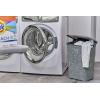 imageSuperio Laundry Hamper with Lid Lace Design 50 Liter  Grey Laundry Hamper Basket With Cutout Handles Rectangular Shape Modern Style Bin  Dirty Cloths Storage