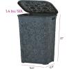 imageSuperio Laundry Hamper with Lid Lace Design 50 Liter  Grey Laundry Hamper Basket With Cutout Handles Rectangular Shape Modern Style Bin  Dirty Cloths Storage