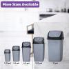 imageSuperio Mini Plastic Trash Can with Swing Top Lid 125 Gallon Compact Small Waste Bin Portable Garbage Can for Countertop Desktop Make up Vanity Bathroom Car Under Sink Dorm 5 Qt GreyBlack1