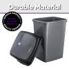 imageSuperio Mini Plastic Trash Can with Swing Top Lid 125 Gallon Compact Small Waste Bin Portable Garbage Can for Countertop Desktop Make up Vanity Bathroom Car Under Sink Dorm 5 Qt GreyBlack1