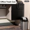 imageSuperio Mini Plastic Trash Can with Swing Top Lid 125 Gallon Compact Small Waste Bin Portable Garbage Can for Countertop Desktop Make up Vanity Bathroom Car Under Sink Dorm 5 Qt GreyBlack1