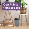 imageSuperio Mini Plastic Trash Can with Swing Top Lid 125 Gallon Compact Small Waste Bin Portable Garbage Can for Countertop Desktop Make up Vanity Bathroom Car Under Sink Dorm 5 Qt GreyBlack1