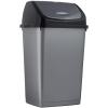 imageSuperio Mini Plastic Trash Can with Swing Top Lid 125 Gallon Compact Small Waste Bin Portable Garbage Can for Countertop Desktop Make up Vanity Bathroom Car Under Sink Dorm 5 Qt GreyBlack1