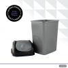 imageSuperio Mini Plastic Trash Can with Swing Top Lid 125 Gallon Compact Small Waste Bin Portable Garbage Can for Countertop Desktop Make up Vanity Bathroom Car Under Sink Dorm 5 Qt GreyBlack1