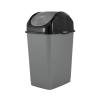 imageSuperio Mini Plastic Trash Can with Swing Top Lid 125 Gallon Compact Small Waste Bin Portable Garbage Can for Countertop Desktop Make up Vanity Bathroom Car Under Sink Dorm 5 Qt GreyBlack1